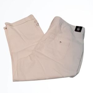 Gloria Vanderbilt White Cuffed Utility Capri Sz 8